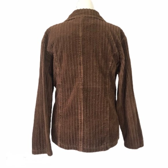 Vintage 90s brown corduroy double breasted jacket - Picture 3 of 5